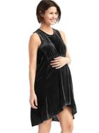Gap Women Velvet Racerback Dress - True Black