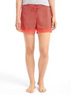 Gap Women Lace Trim Print Sleep Shorts - Paris Geo Orange