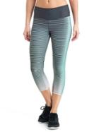 Gap Women Gfast Cross Train Gradient Stripe Capris - Side Gradient Aqua