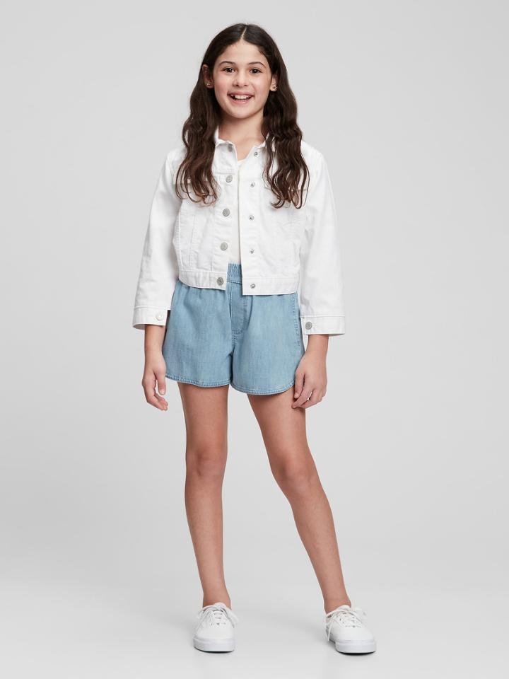 Kids High Rise Denim Pull-on Dolphin Shorts