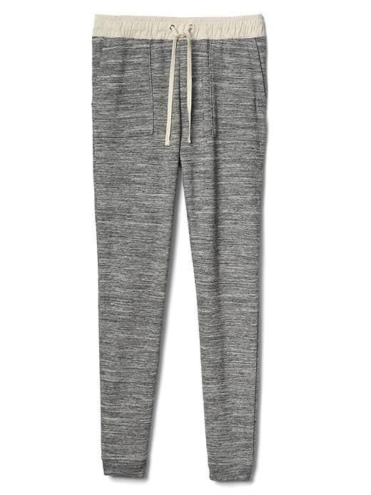 Gap Women French Terry Utility Joggers - Space Dye Grey Marl