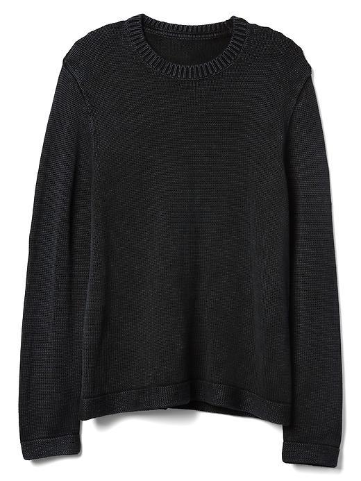 Gap Men Textured Knit Crewneck Sweater - Basic Black