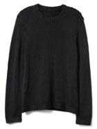 Gap Men Textured Knit Crewneck Sweater - Basic Black