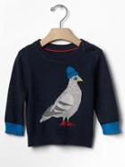 Gap Intarsia Pigeon Sweater - Navy Heather