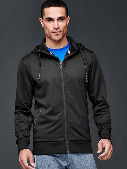 Gap Men French Terry Fleece Full Zip Hoodie - True Black