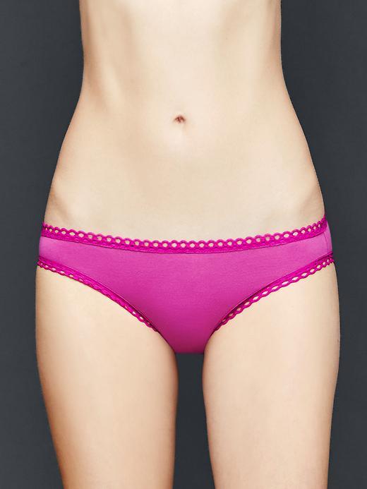 Gap Women Crochet Trim Bikini - Electric Fuchsia