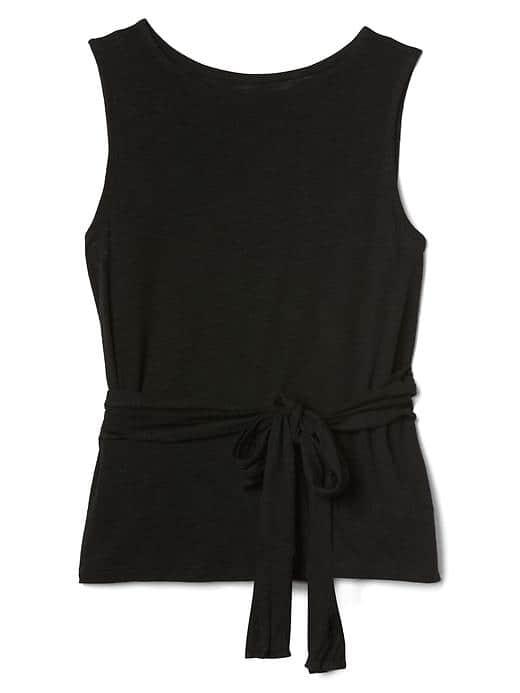 Gap Women Sleeveless Tie Belt Top - True Black
