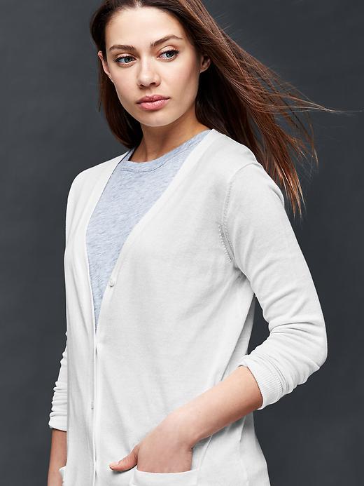 Gap Women Cotton Essential V Neck Cardigan - New Off White