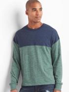 Gap Men Marled Colorblock Tee - French Green Heather