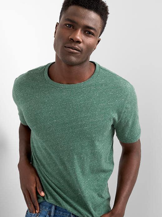 Gap Men Essential Short Sleeve Crew T Shirt - French Green Heather