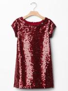 Gap Sequin Shift Dress - Russian Red