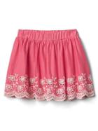 Gap Eyelet Border Flippy Skirt - White Pink