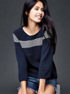 Gap Women Nautical Stripe Sweater - True Indigo