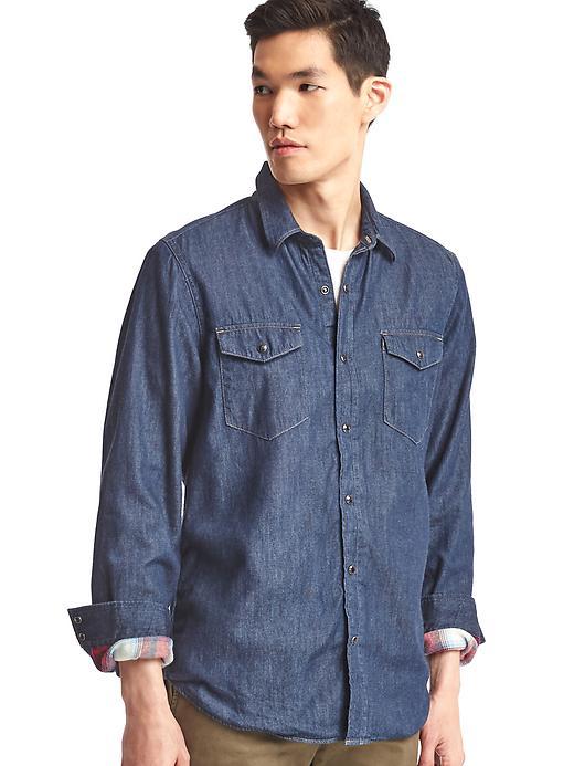 Gap Men + Pendleton 1969 Denim Western Shirt - Medium Indigo