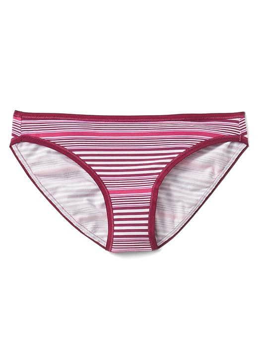 Gap Women Stretch Cotton Low Rise Bikini - Railroad Stripe Pink