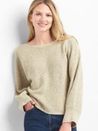 Gap Women Textured Boatneck Pullover - Oatmeal Heather