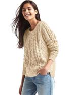 Gap Women Beaded Cable Knit Sweater - Sand Khaki