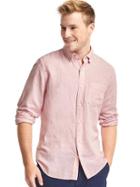 Gap Men Linen Cotton Standard Fit Shirt - Pink Standard