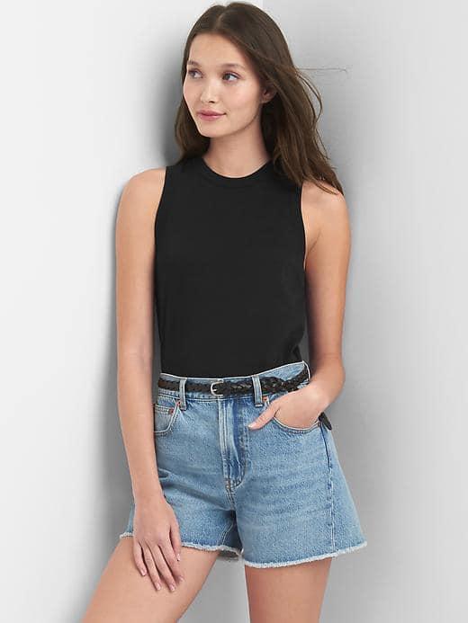 Gap Women Crewneck Sweater Tank - True Black