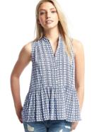 Gap Women Print Peplum Top - Vcc Hot Marino