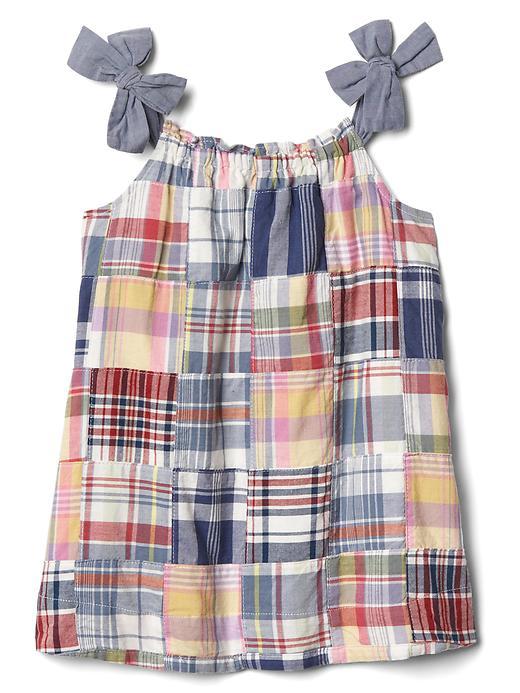 Gap Patchwork Plaid Bow Dress - Patchwork Plaid