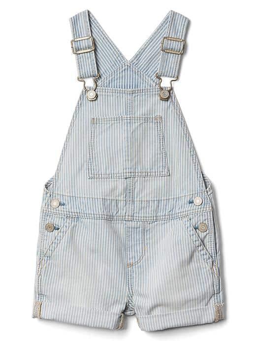 Gap 1969 Railroad Stripe Short Overalls - Rail Road Check