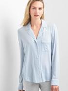 Gap Women Pure Body Lightweight Sleep Shirt - Ice Blue Dots