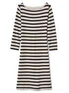 Gap Women Stripe Modern Boatneck Dress - Oatmeal Stripe