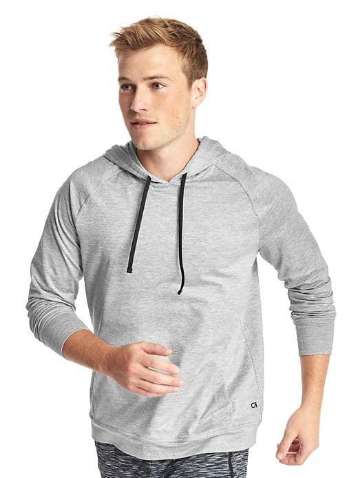 Gap Men Brushed Tech Jersey Hoodie - Light Heather Gray