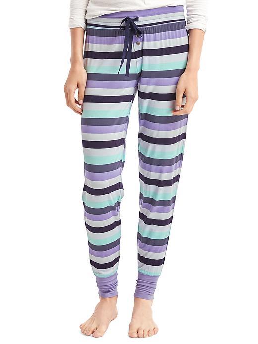 Gap Women Pure Body Print Joggers - Pastel Stripes Purple