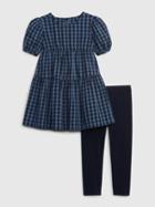 Toddler Gingham Dress And Leggings Set