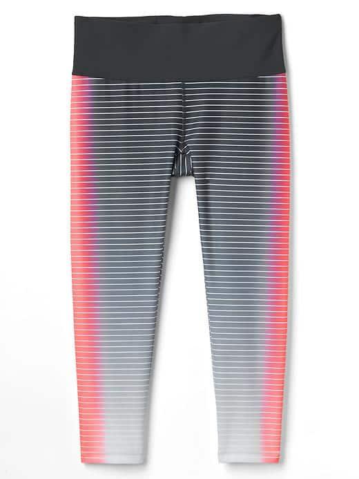 Gap Women Gfast Cross Train Ombre Stripe Capris - Pink Stripe