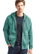 Gap Men Sun Wash Zip Hoodie - Green Pine