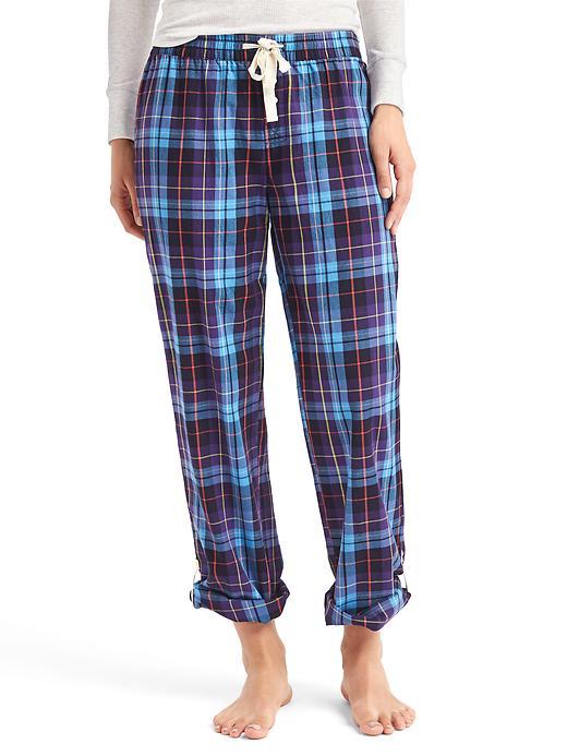 Gap Women Lightweight Flannel Sleep Pants - Rich Plaid Drk Indigo