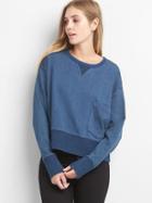 Gap Women Denim Pocket Crop Pullover - Raw Indigo