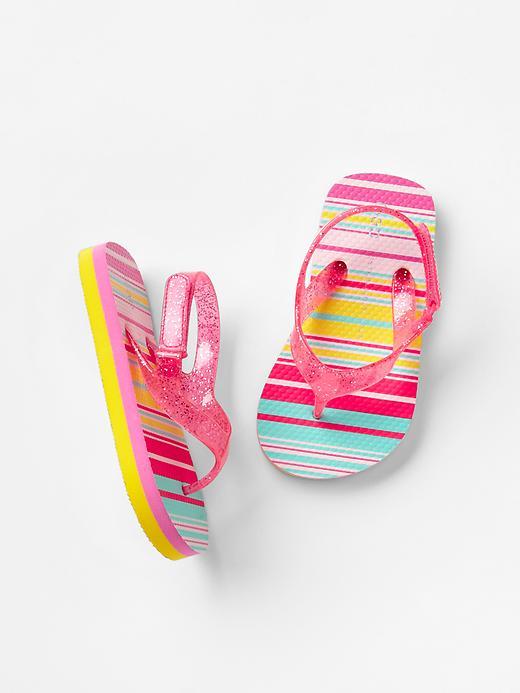 Gap Glitter Print Flip Flops - Devi Pink
