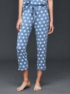 Gap Women Modal Mix And Match Capri Pants - Bay Dot Oasis Blue