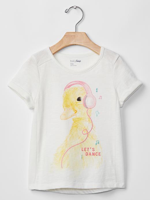 Gap Hi Lo Graphic Tee - New Off White