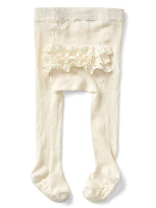 Gap Ruffle Sweater Tights - Ivory Frost
