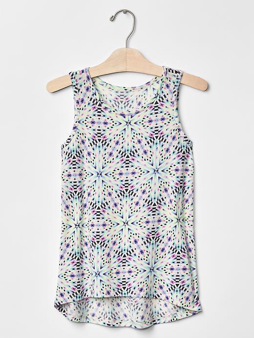 Gap Print Hi Lo Tank - Ivory Frost