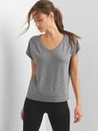 Gap Women Breathe Short Sleeve Raglan Tee - New Heather Grey