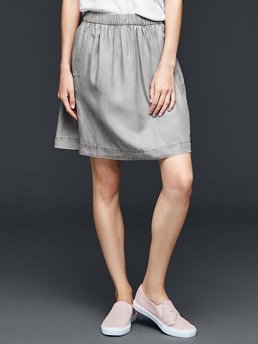 Gap Women 1969 Tencel Denim Grey Circle Skirt - Medium Grey