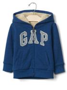 Gap Cozy Logo Zip Hoodie - Blue Heather