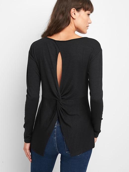 Gap Softspun Knit Knot Back Tee - Black