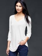 Gap Shirttail V Neck Top - White