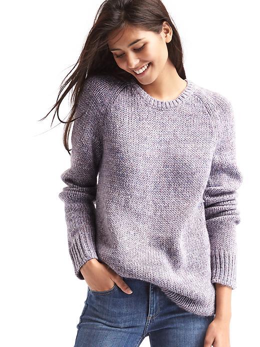 Gap Marled Long Sweater - Purple Marl