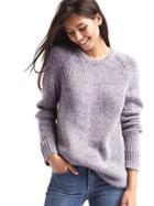 Gap Marled Long Sweater - Purple Marl