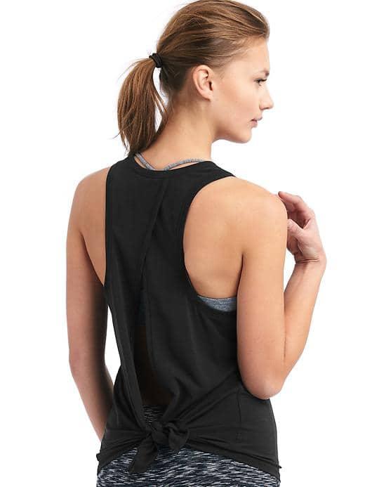 Gap Women Gapfit Breathe Tie Back Tank - True Black