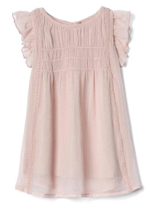 Gap Smock Flutter Dress - Dusty Pink
