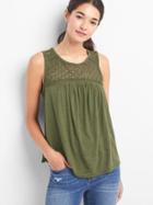 Gap Diamond Crochet Tank - Army Jacket Green